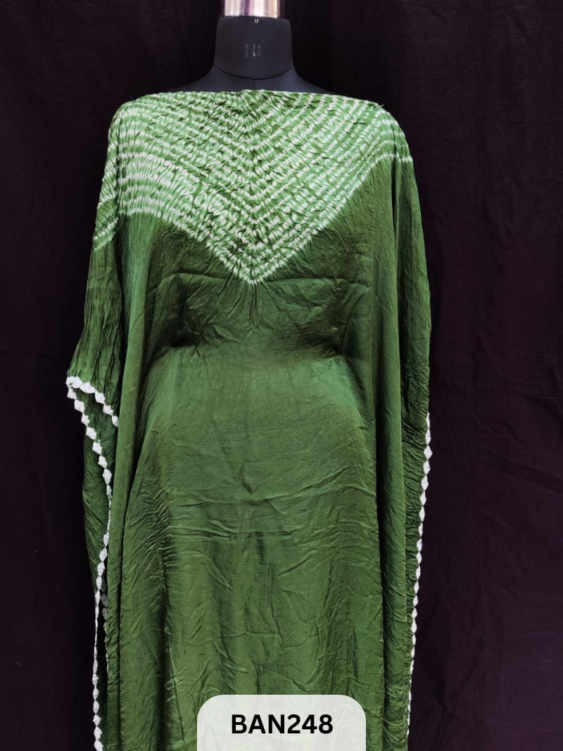SEMI GAJI SHIBORI VIMKO PLAIN 2D EDGING UNSTITCHED KAFTAN