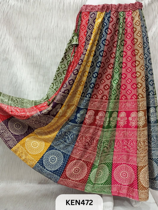 MASHRU PRINTED KALI SKIRT