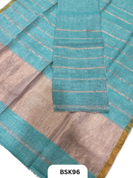 Pure Jayashree Premium Linen Salwar Suit 2pc  Tissue Pallu and Stripe Weaving