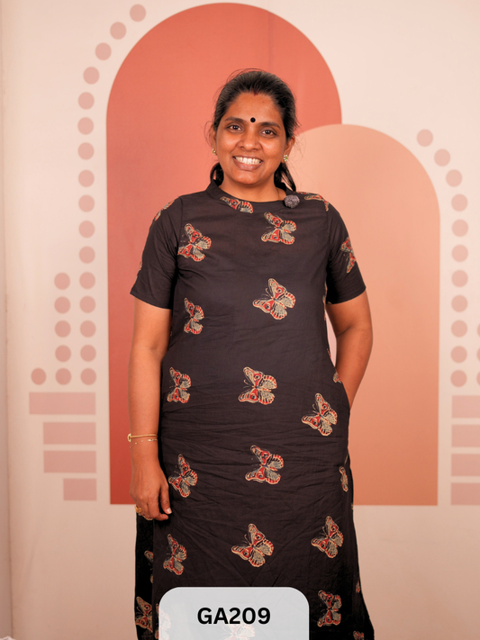 MUSLIN COTTON 2PCS STITCHED KURTI - WORK WEAR