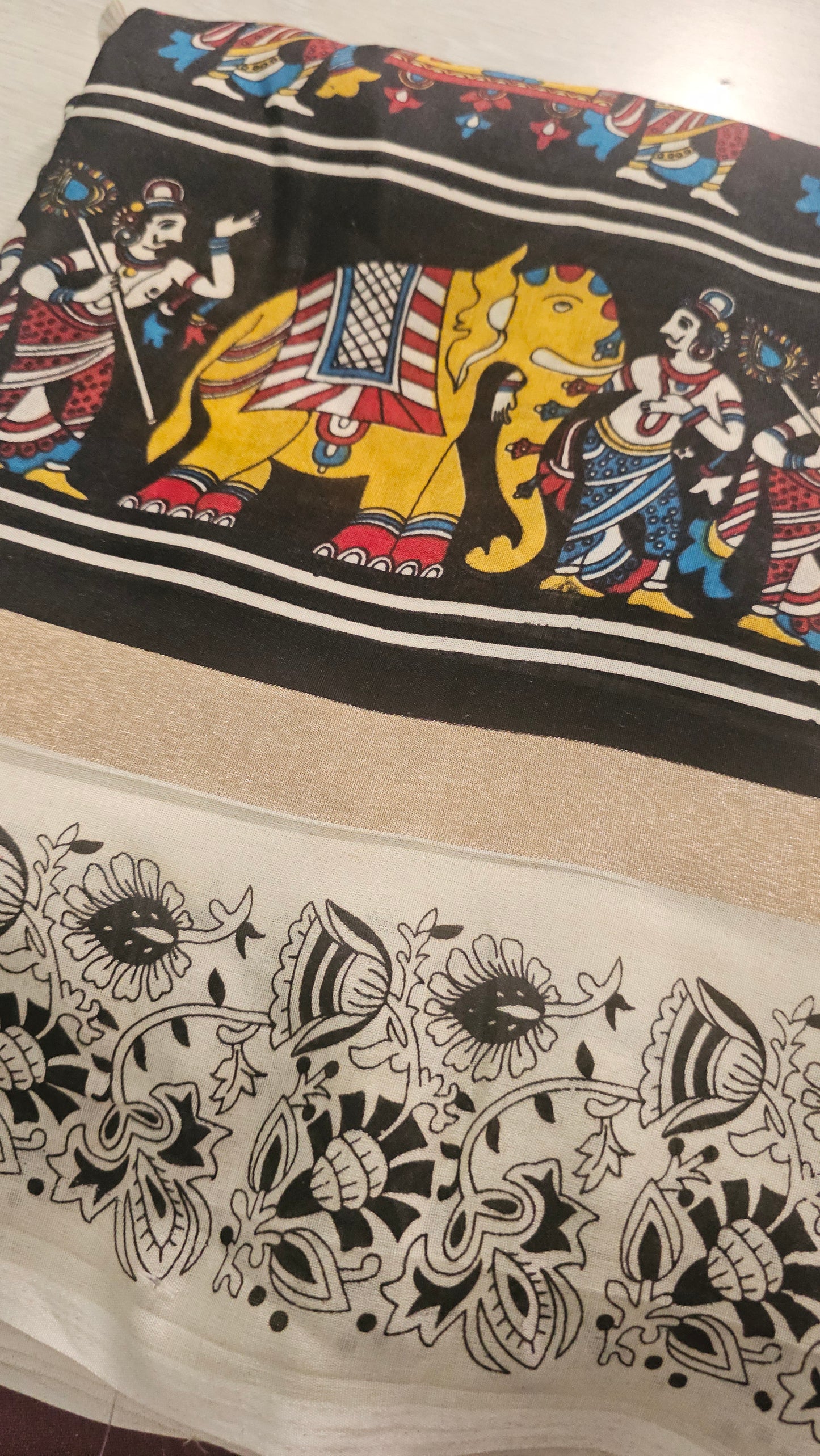 DIGITAL KALAMKARI-BLACK