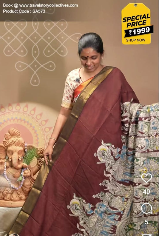 Kalamkari Chennuri Silk saree