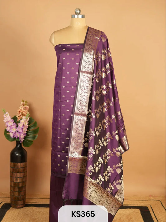 BANARASI SILK SALWAR  SUIT - 3PCS